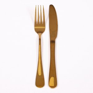 Gold cutlery Knife and fork