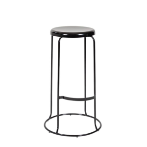 Black bar stool with round seat
