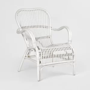 White Rattan Armchair