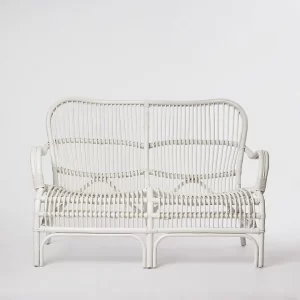White Rattan Two Seater
