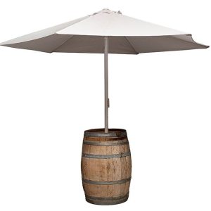 Wine Barrel and Market Umbrella