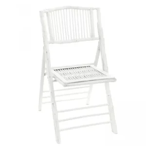 White bamboo folding chairs